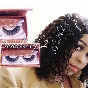 SHASHA Eyelashes Natural Long 3D Mink *Bundle Of 2